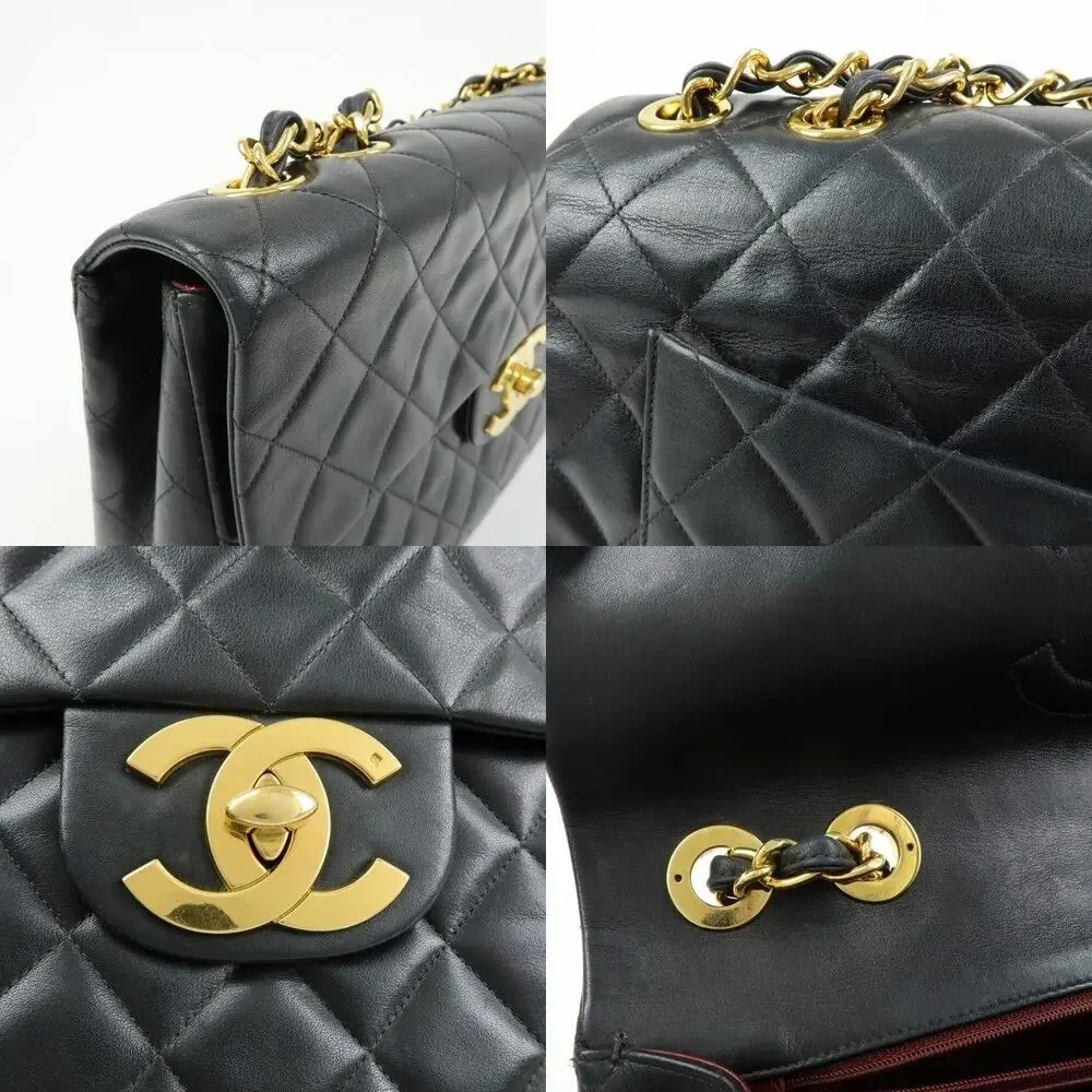 Chanel Jumbo Matelasse 34 Lambskin Flap Bag Black